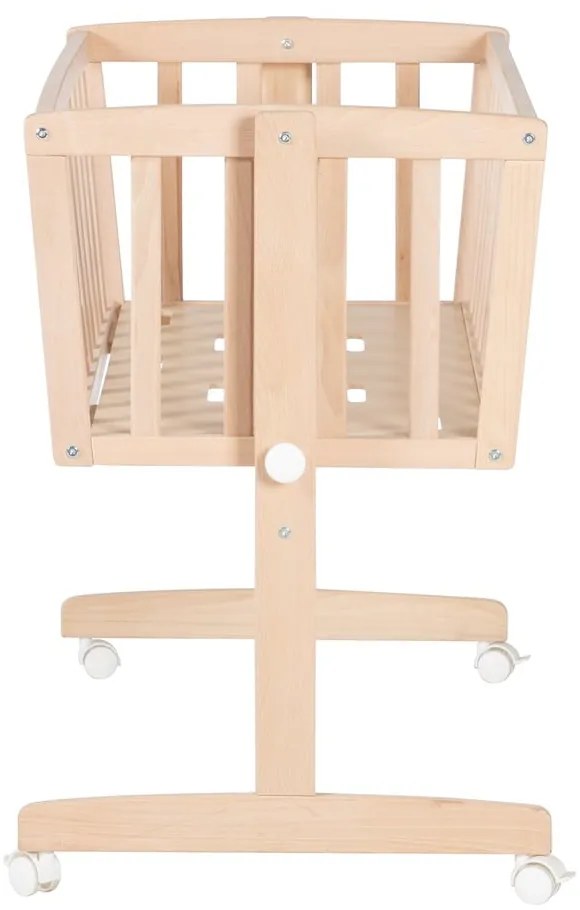 Kolíska z bukového dreva na kolieskach/s baldachýnom 40x90 cm v prírodnej farbe Adam and Owl – Roba