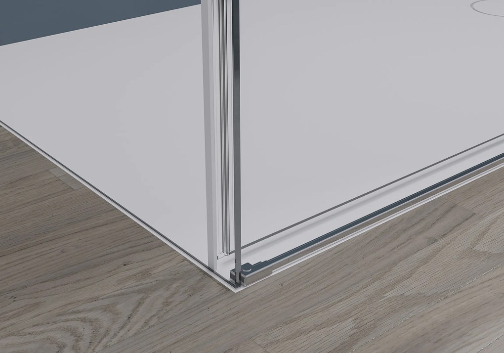 Cerano Santoro, sprchovací kút s posuvnými dverami 140(dvere) x 80(stena) x 195 cm, 6mm číre sklo, chrómový profil, CER-CER-425440