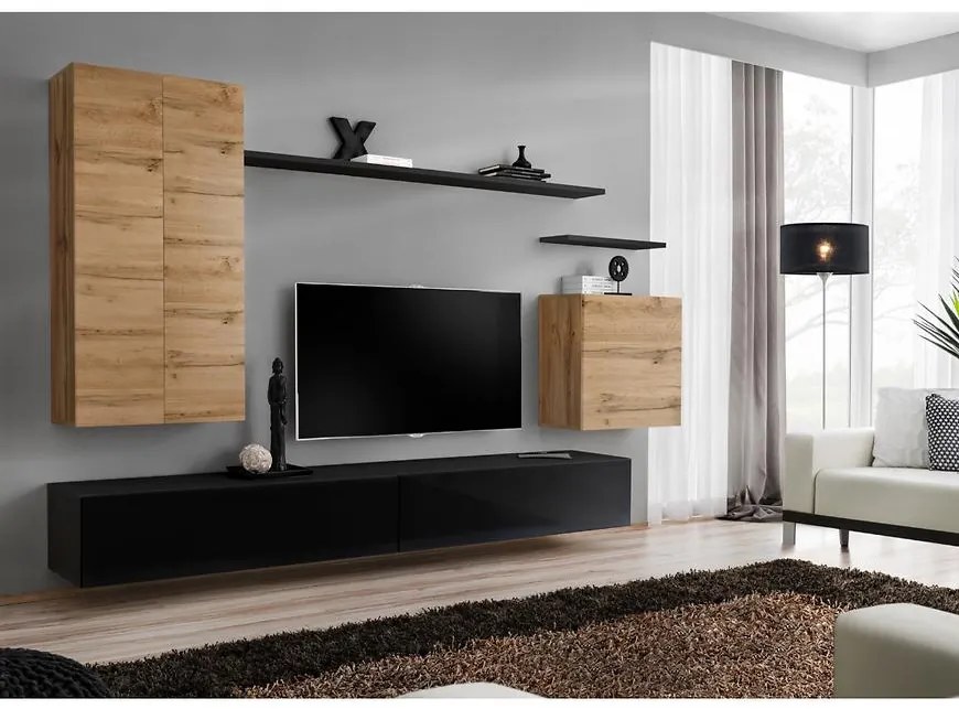 Obývacia stena Switch II Wotan/Čierna