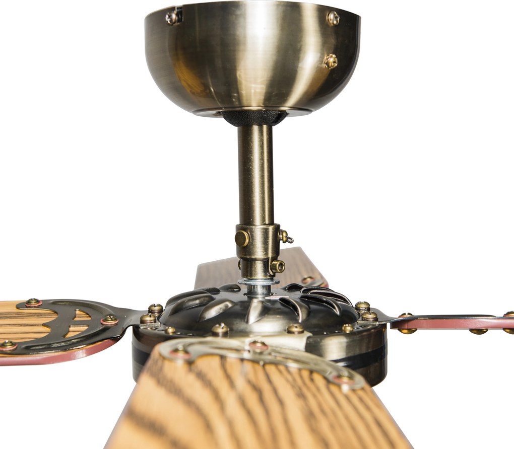 Priemyselný stropný ventilátor so svetlom 100 cm drevo - Wind