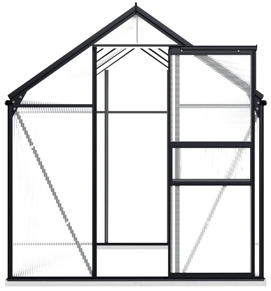 Skleník s podkladovým rámom, antracitový, hliník 4,75 m²
