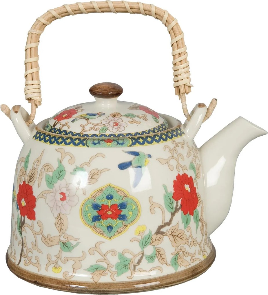 Porcelánová kanvička so sitkom kvety - Ø 14*14 cm / 0,7L