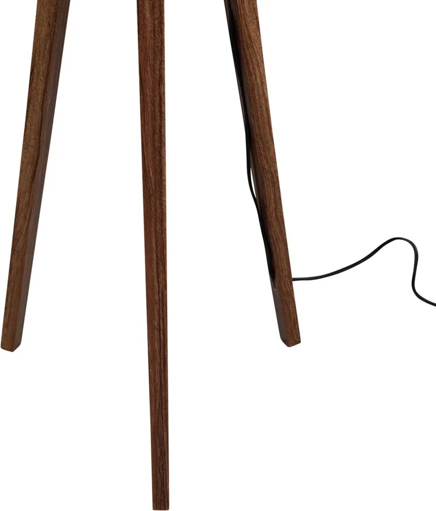Stojacia lampa na troch nohách z orechového dreva s hnedým zamatovým tienidlom 50 cm - Tripod Classic