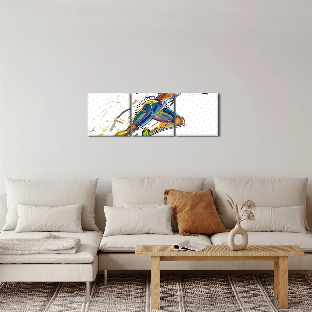 Obraz - Bežec (s hodinami) (90x30 cm)