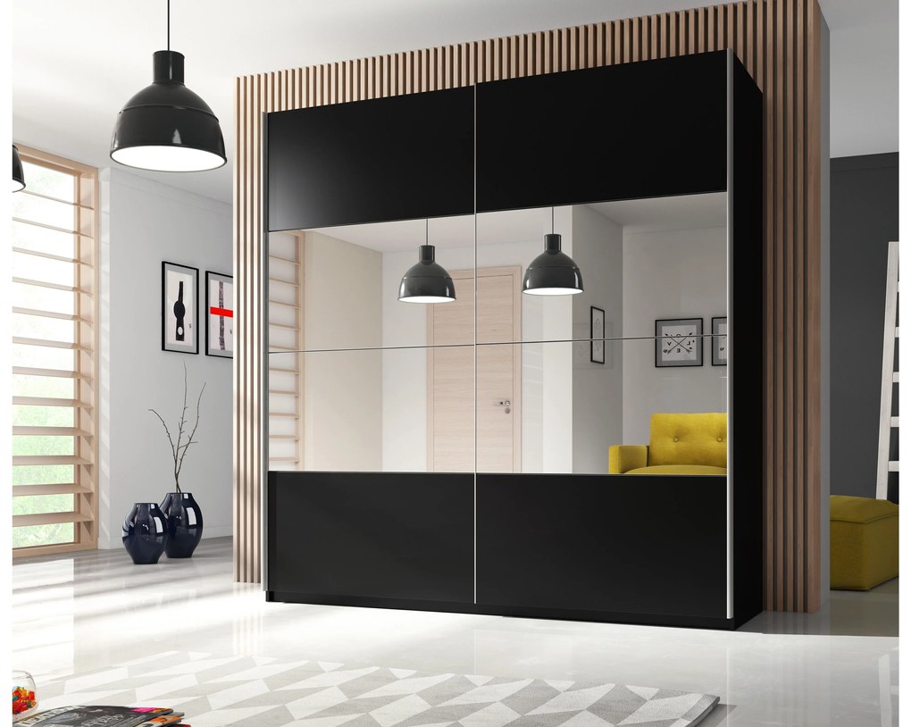 Šatníková skriňa Benson Typ 58 (čierna). Akcia -20%. Vlastná spoľahlivá doprava až k Vám domov. 1030598