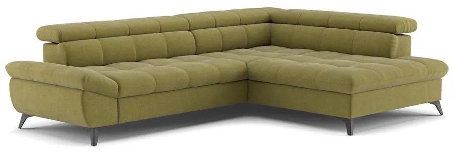 Rozkladacia rohová sedacia súprava do L MARANO pravá olivová