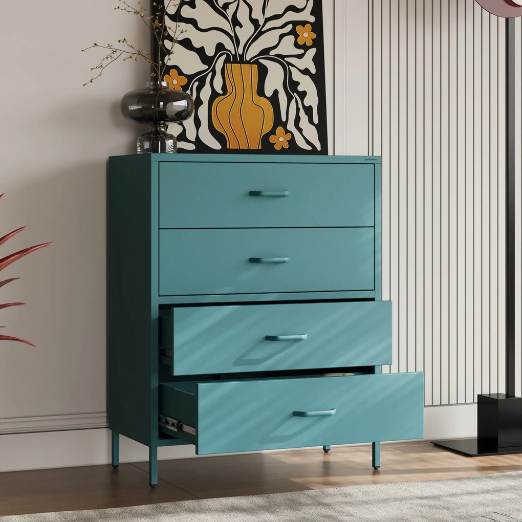Komoda CARLA, 800 x 1015 x 400 mm, Modern: morská farba