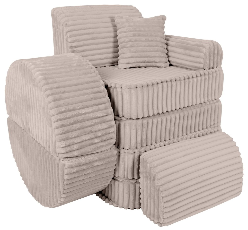 MeowBaby® Churros detská pohovka Max, Pebble Beige