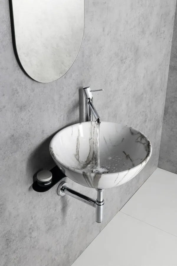 Biele keramické okrúhle umývadlo ø 42 cm Dalma – Sapho