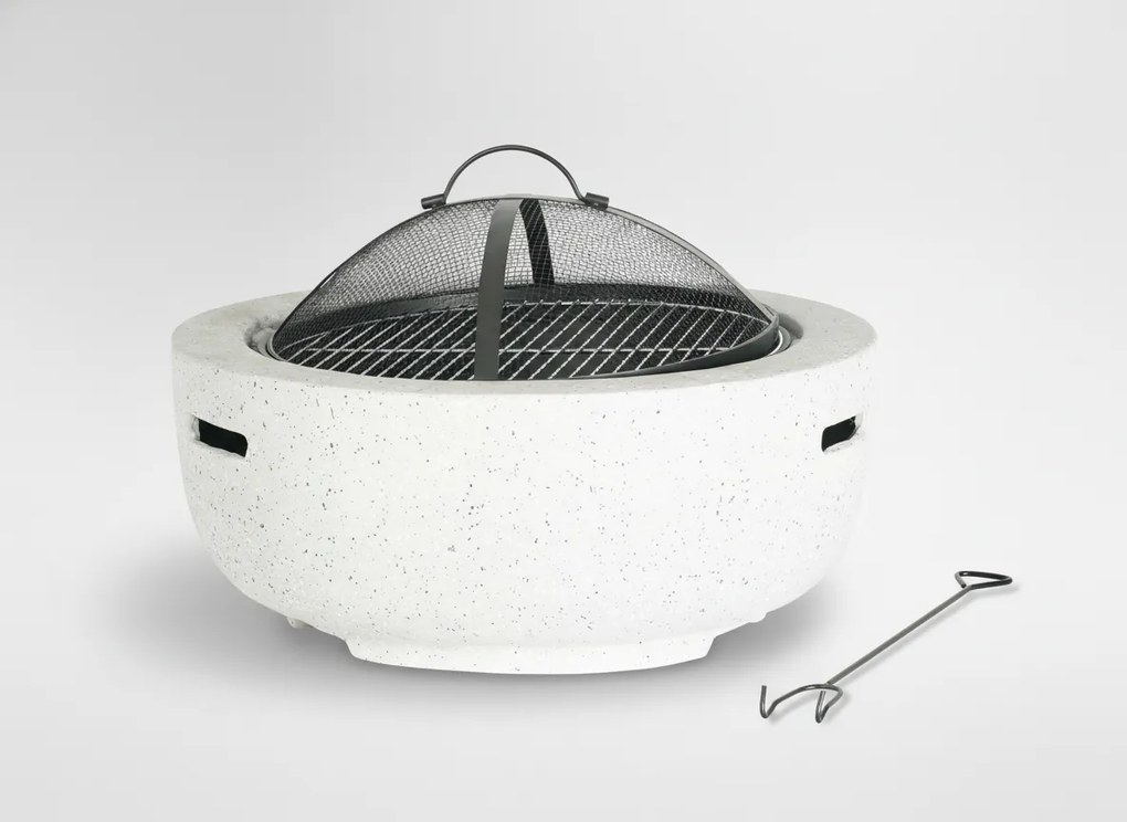 BBQ Meeting Záhradné ohnisko s roštom a príslušenstvom 60 × 60 × 42 cm – záhradný krb, ohnisko a gril v jednom