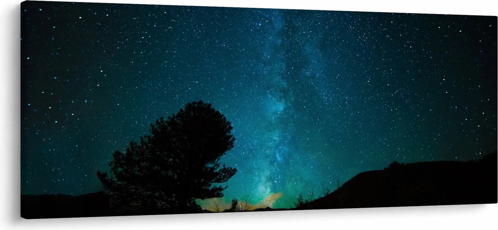 Obraz nočnej oblohy s hviezdami (120x50 cm)