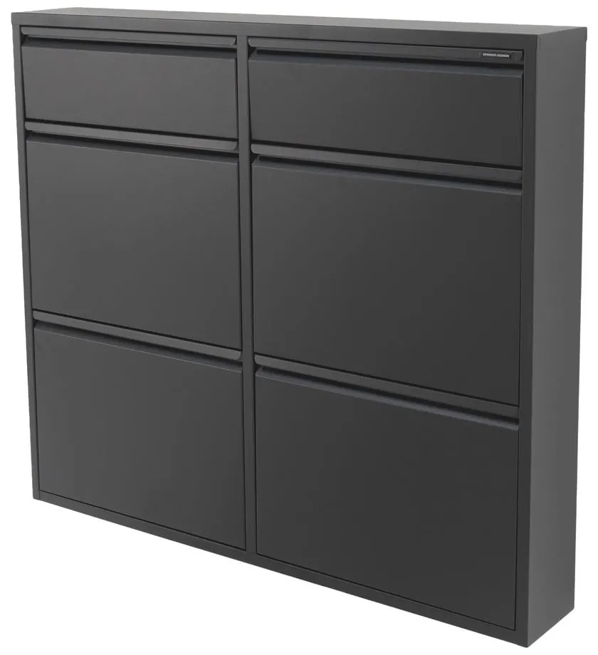 Čierna kovová výklopná skrinka na topánky 98x86x15 cm Billy – Spinder Design