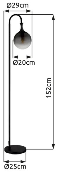 Globo 15885S - Stojacia lampa DALTON 1xE27/10W/230V
