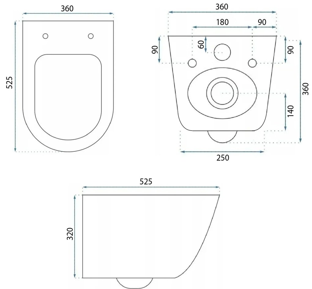 Rea Eddy, závesné záchodová misa Tornado Rimless 525x360x360 mm so sedátkom, REA-C6560