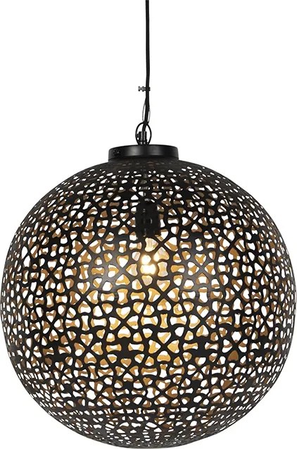 Orientálne závesné svietidlo čierne so zlatom 45 cm - Radiante