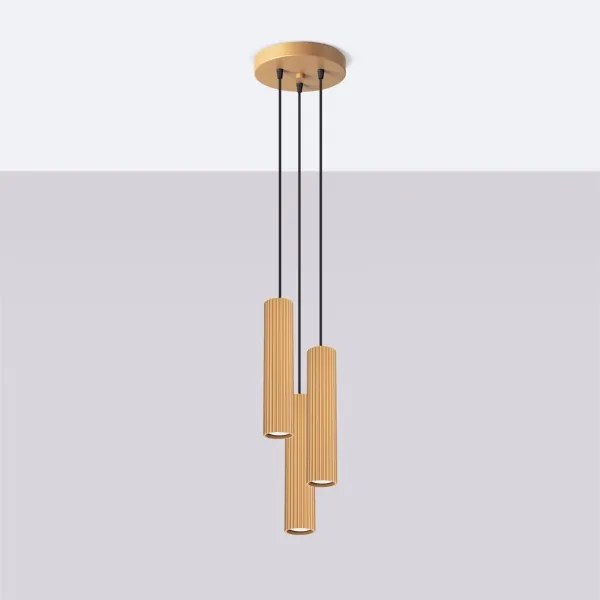 Sollux SL.1557 - Luster na lanku KARBON 3xGU10/10W/230V zlatá