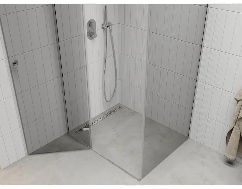 Mexen Roma, sprchovací kút 90 (dvere) x 120 (stena) cm, 6mm číre sklo, chrómový profil, 854-090-120-01-00