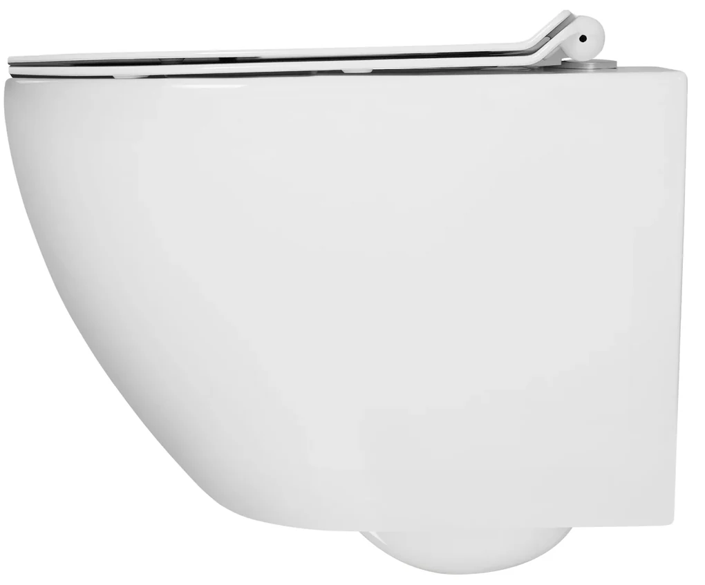 Gamma Mut, závesná WC misa 48x37 cm Rimless s pomaly padajúcim sedadlom, biela lesklá, GMA-MUT-203