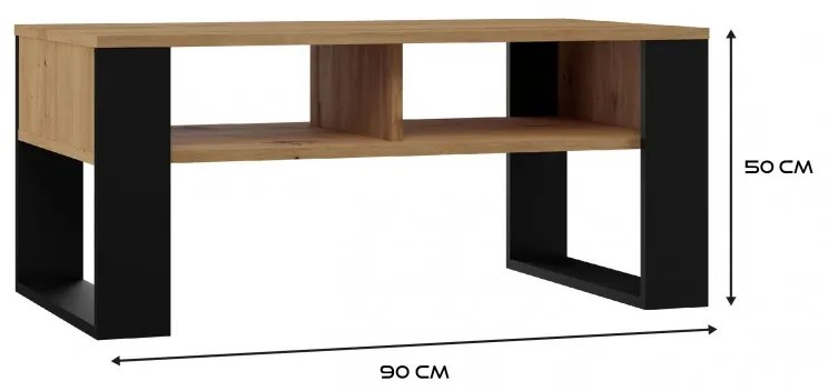 Konferenční stolek Lawa MODERN 2P dub artisan/černý