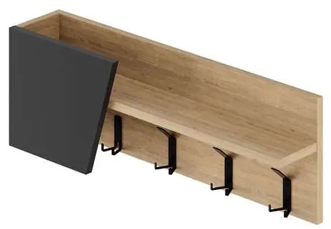 Nástenný vešiak Houseland Eleva dub safírový/antracitovo sivý