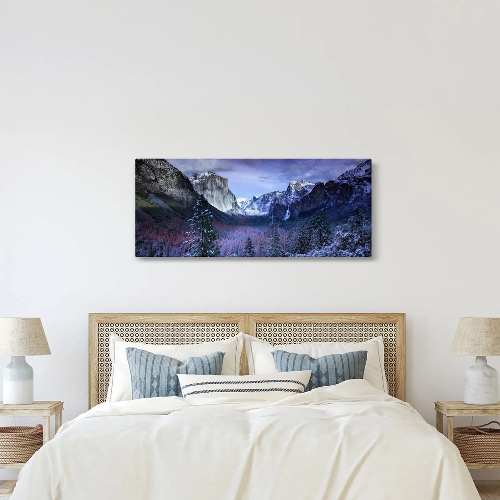 Obraz zimnej horskej krajiny (120x50 cm)