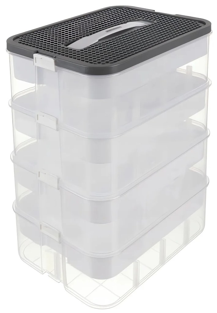 Kruzzel 25758 Úložný box na stavebnici, 29 l, 4 patra