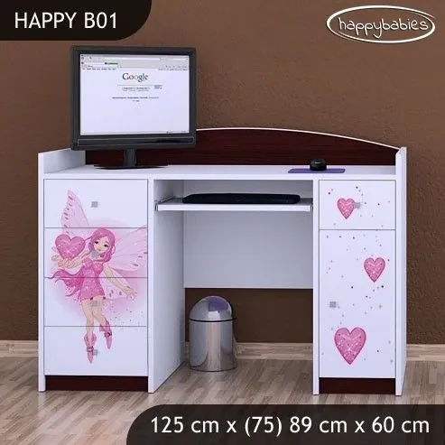 Detský písací stôl VÍLA A SRDIEČKO - TYP 1