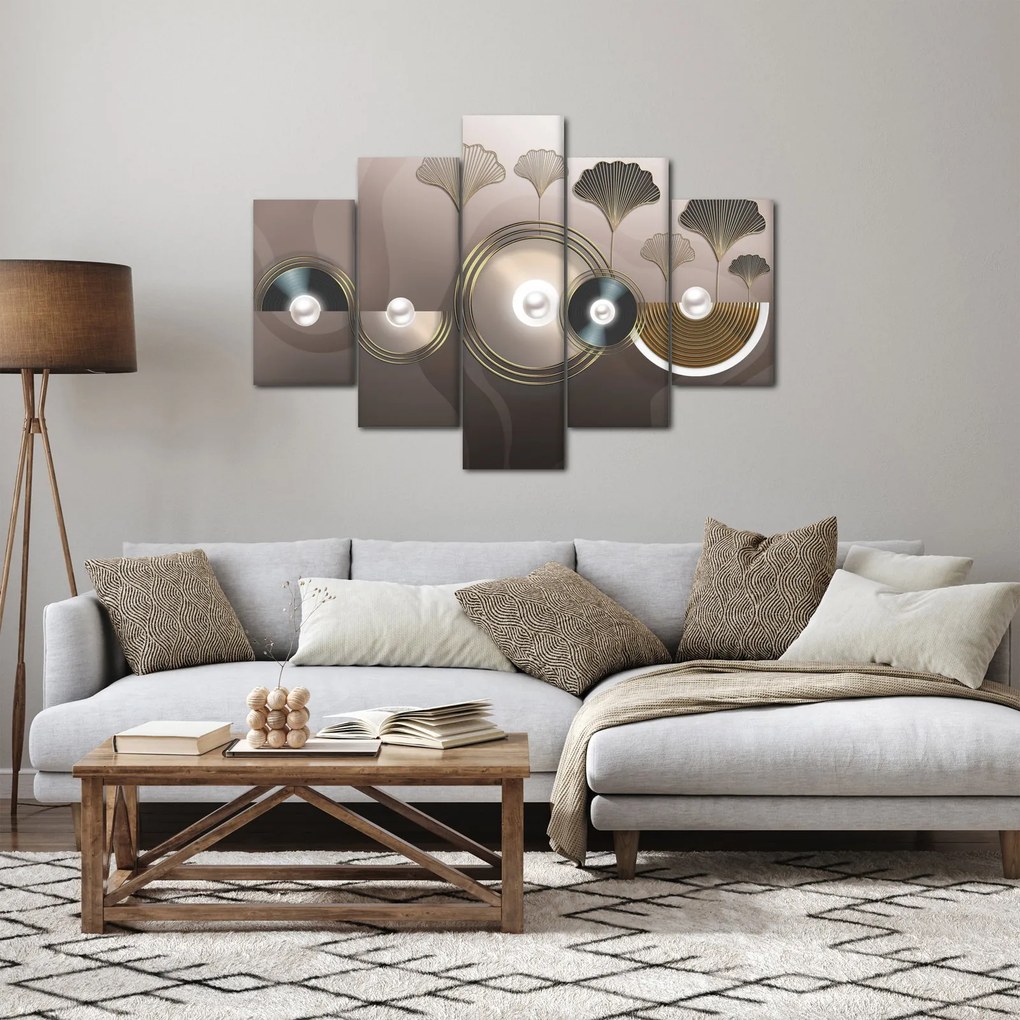 Obraz - Zlatohnedá abstrakcia (150x105 cm)