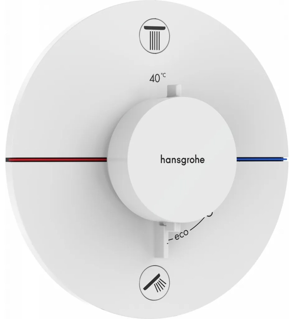 Hansgrohe ShowerSelect Comfort S - Termostat pod omietku pre 2 spotrebiče s EN1717, biela matná 15556700