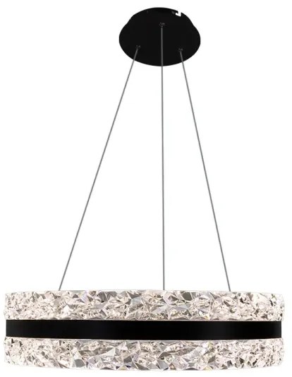 LED Stmievateľný luster na lanku LED/80W/230V 3000-6500K čierna + diaľkové ovládanie