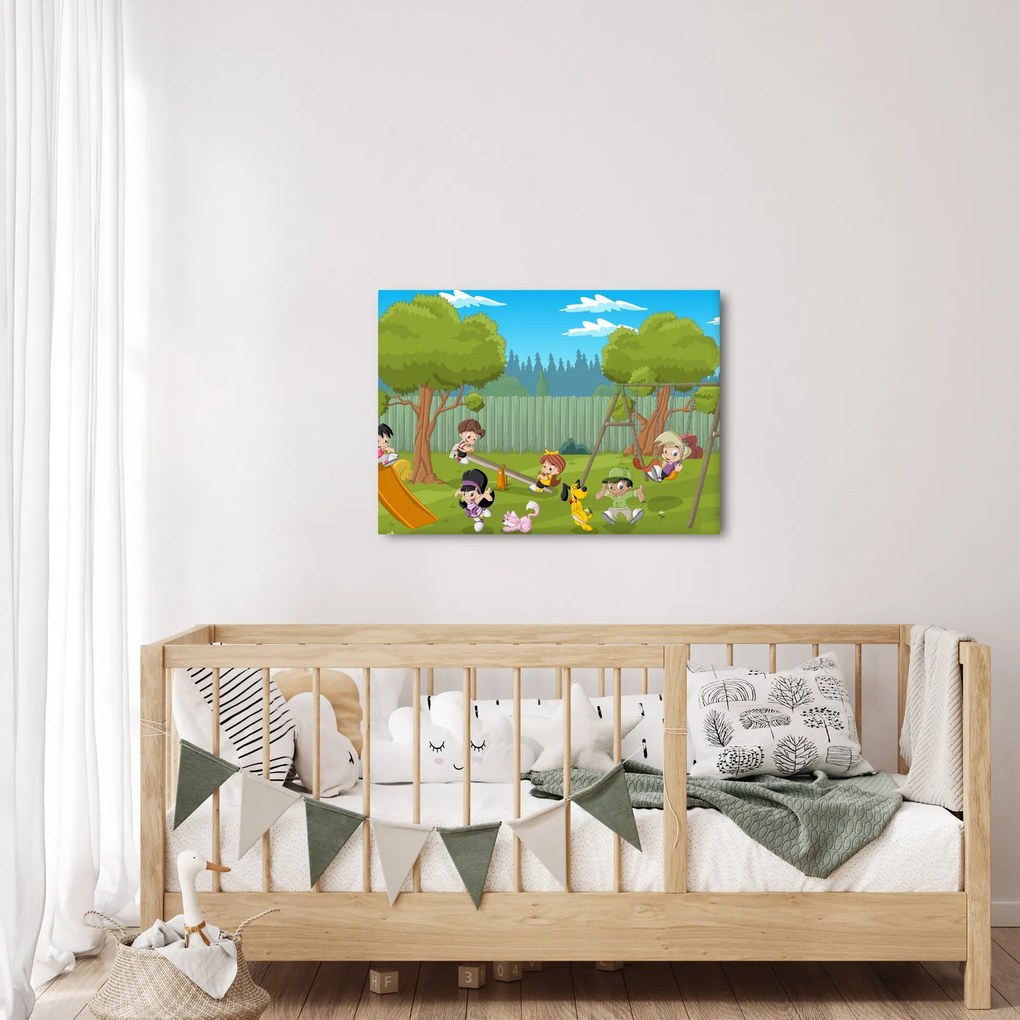 Obraz - Deti na ihrisku (70x50 cm)