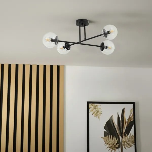 Brilagi - Prisadený luster MALIVA 4xE14/15W/230V čierna/číra