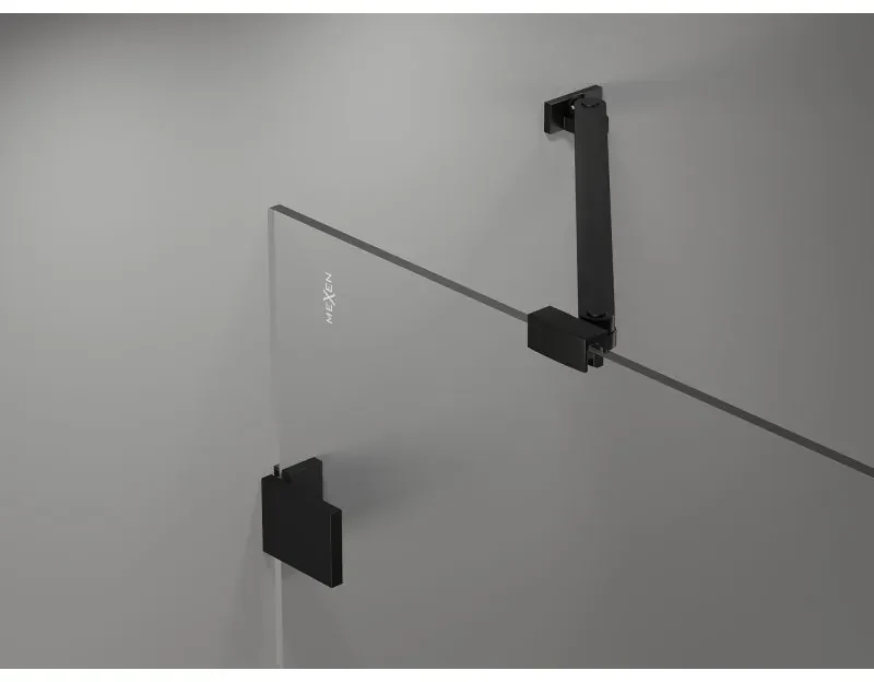 Mexen Lunar-F, sklápací sprchový kút ľavý 95 x 90 cm, 8mm číre sklo, čierny profil, 836-095-090-70-00-L