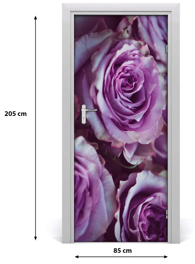 Samolepiace fototapety na dvere fialové ruže 85x205 cm