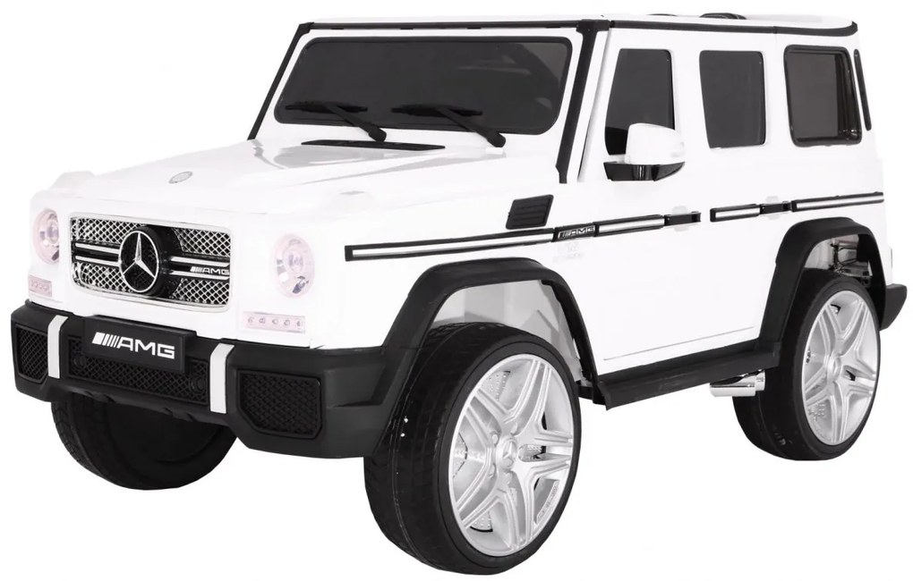 RAMIZ Elektrické autíčko Mercedes Benz G 63 AMG - lakované - biele - motor 2x45W - batéria - 12V10Ah - 2022