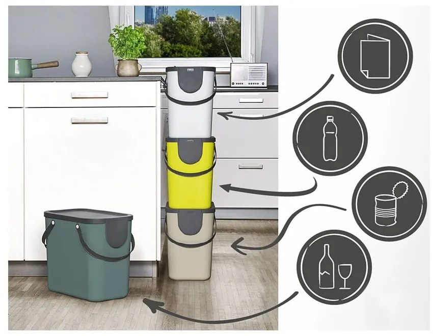 Odpadkový kôš na triedený odpad z recyklovaného plastu 25 l Albula - Rotho