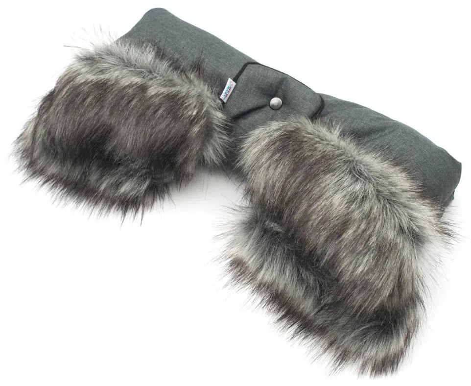 Rukávník na kočiar 2v1 New Baby s kožušinkou graphite
