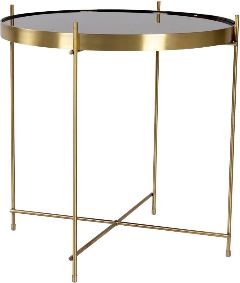 Dizajnový konferenčný stolík Tatum 48 cm zlatý-čierny - Posledný kus - RP