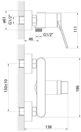 Aqualine - Sprchová batéria BOLERO lesklý chróm