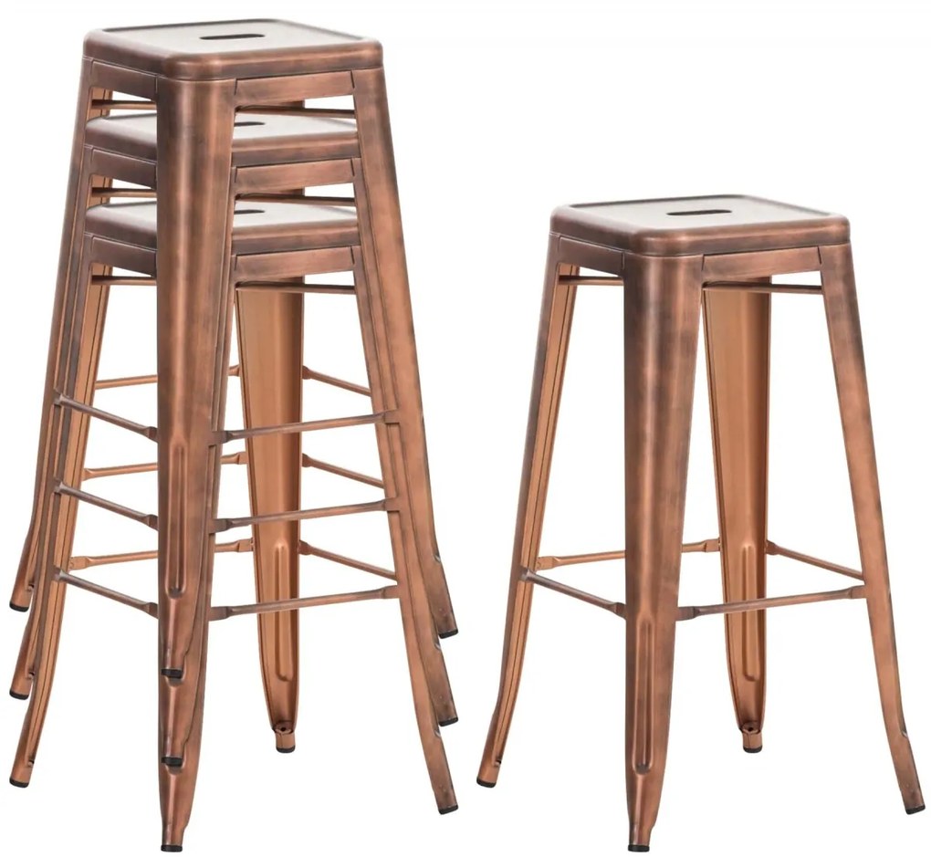 Kovová barová stolička Josh (SET 2 ks) - Meď