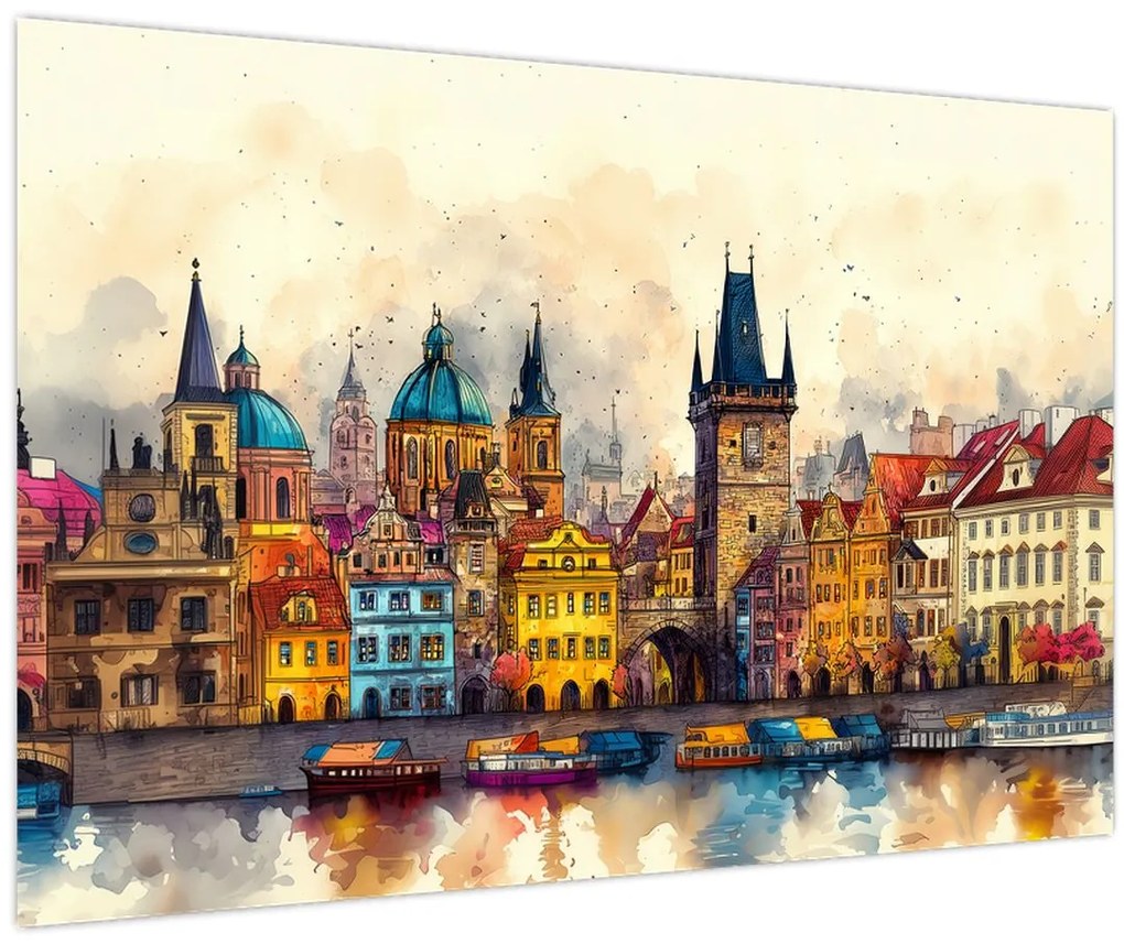 Obraz - Jeseň v maľovanom meste (90x60 cm)