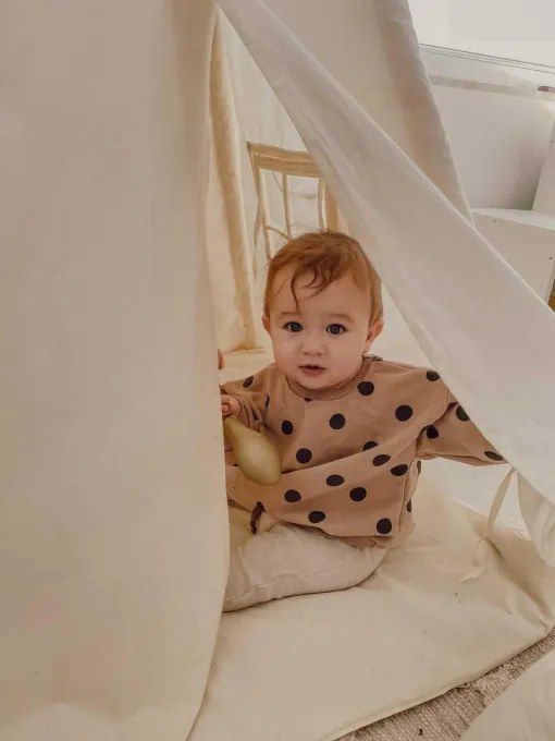 Detský stan Tipi krémový