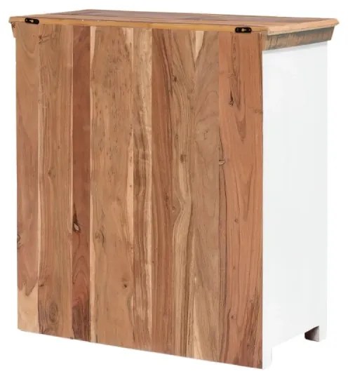 furniture-nabytek.cz - Masívna 2-dverová komoda Perth z recyklovaného tvrdého dreva, lakovaná, biela/barevná – 90×42×95 cm
