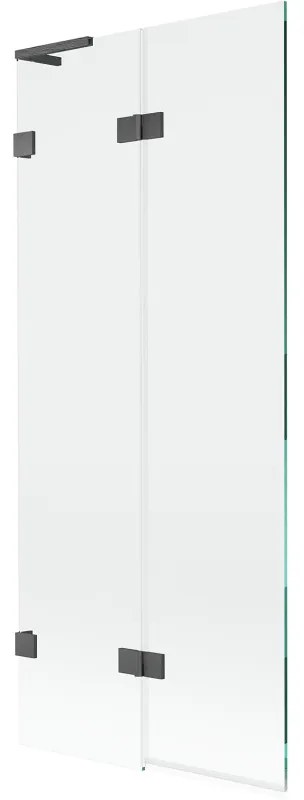 Mexen Lunar L, 2-krídlová vaňová zástena ľavá 80 x 150 cm, číre sklo, grafitová, 897L-080-100-66-00-L