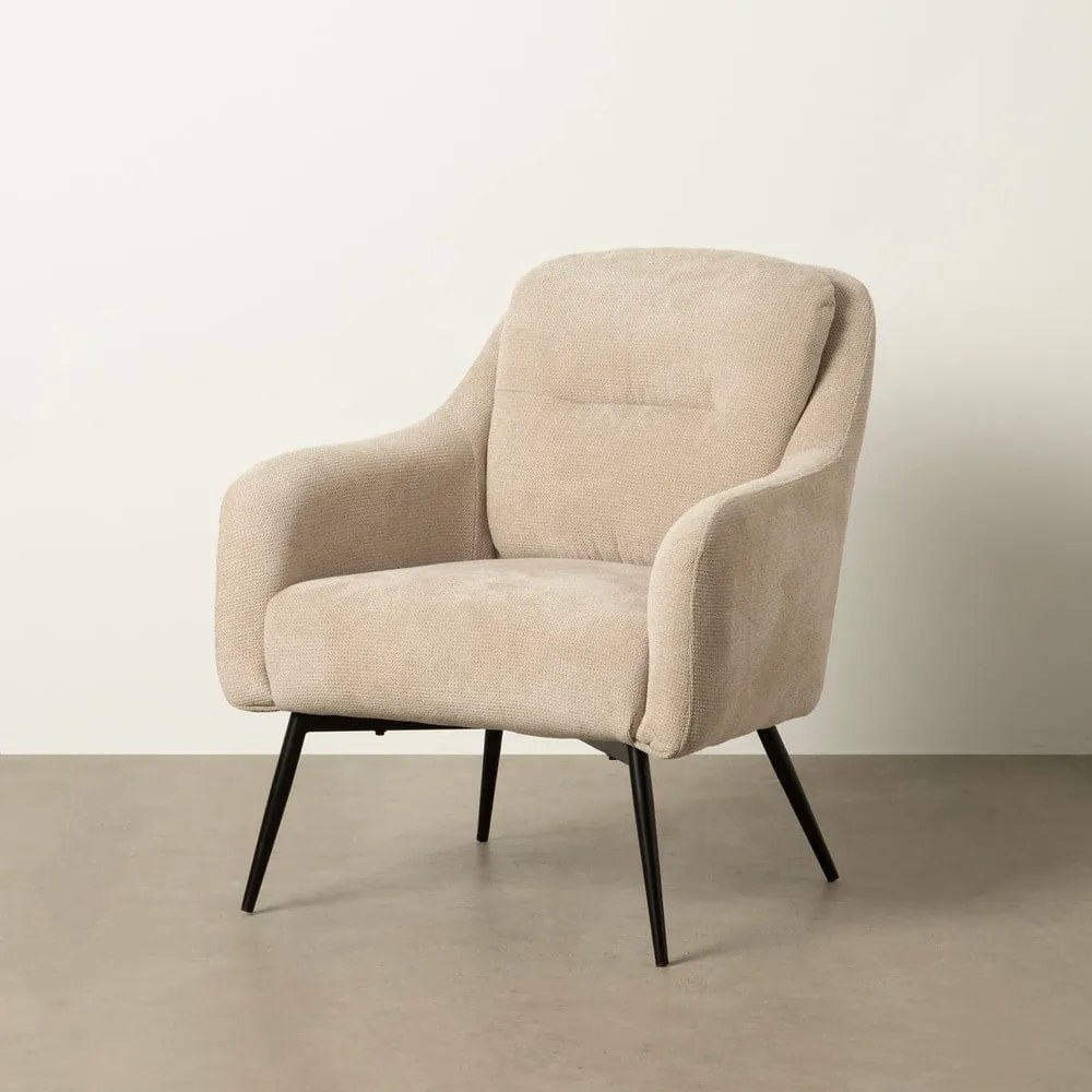 Béžové ženilkové kreslo Classic – Ixia