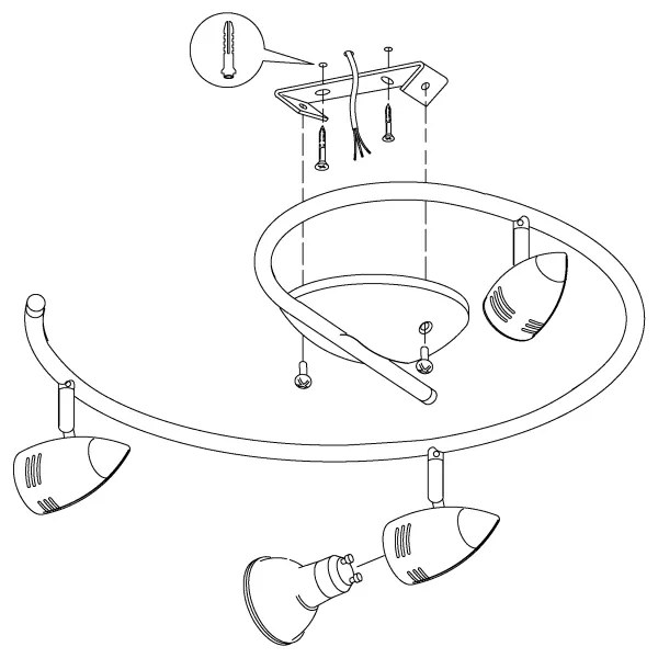 Eglo 92643 - LED Bodové svietidlo MAGNUM 3xGU10/3W/230V