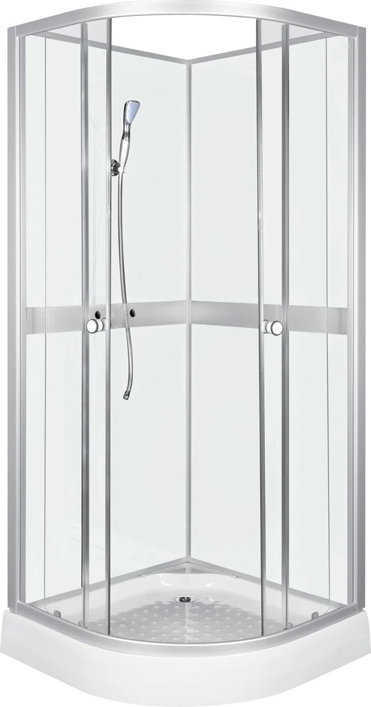 Novoterm Sprchový box štvrťkruhový NV-Cessla 80 W, 80x80 biely