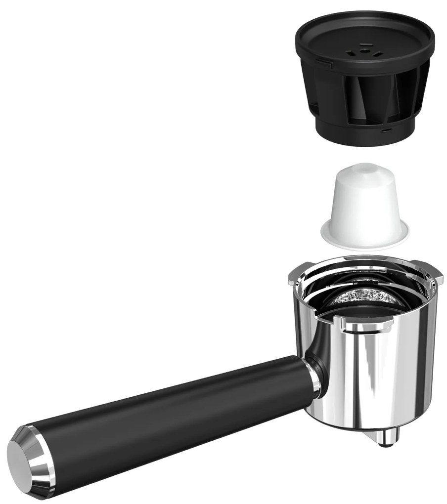 Pákový kávovar s napeňovačom mlieka BestBerg BBCF-2032 / 1350 W / 1,2 l / 20 bar / strieborná/čierna