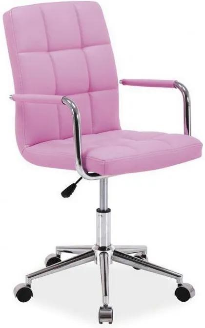 Detská stolička KEDE Q-022, 51x87-97x40, ružová ekokoža