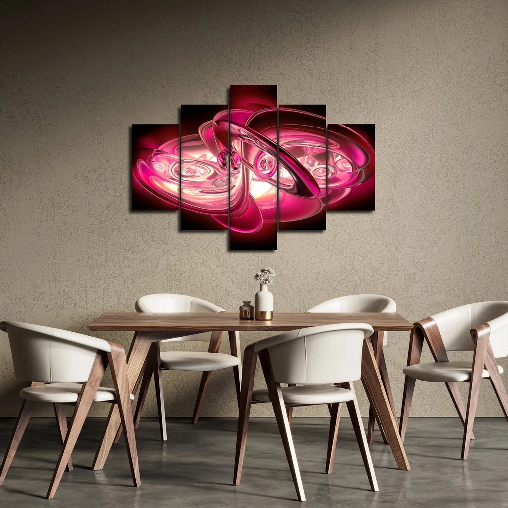 Obraz ružových fraktálov (150x105 cm)